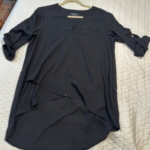 Karen Kane Black Layered Tunic Top medium